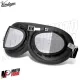MF4567 Occhiali Retrò Vintage Neri Lenti Specchiate da Casco Moto Scooter Vespa