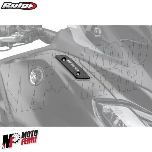 MF5564 Tappi Coperchi Specchietti Puig CNC Nero per Yamaha TMax 560 2022 / 2024