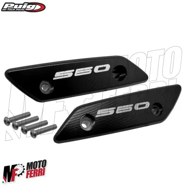 MF5564 Tappi Coperchi Specchietti Puig CNC Nero per Yamaha TMax 560 2022 / 2024
