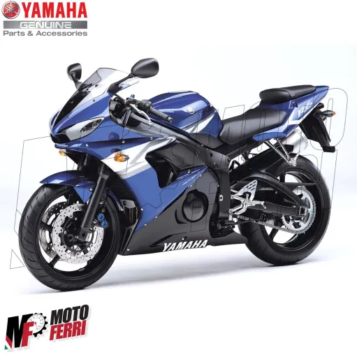 MF5650 Adesivo Carena Anteriore Sinistra Originale Yamaha YZF R6 mod 2004 Blu