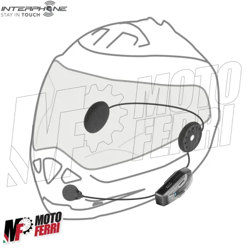 Kit 2 Interfono Cellularline UCom 6R Casco Moto Scooter Bluetooth 5.1 GPS