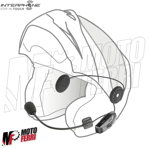 Kit 2 Interfono Cellularline UCom 6R Casco Moto Scooter Bluetooth 5.1 GPS