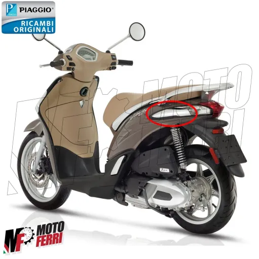 MF5753 Deflettore Cromato Posteriore Sinistro Piaggio Liberty 50 125 150 iGet
