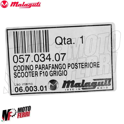 MF5747 Parafango Portatarga Posteriore Grigio Originale Malaguti F10 (1992/2002)