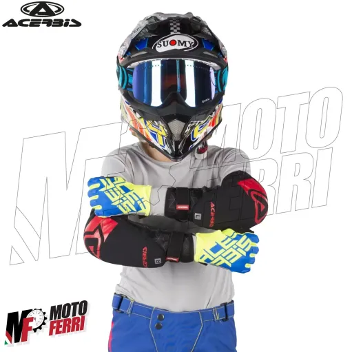 MF5825 Gomitiere Acerbis Soft Nero / Rosso Moto Cross Enduro Trial MTB Bambino