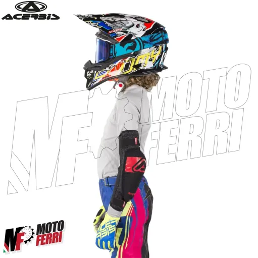 MF5825 Gomitiere Acerbis Soft Nero / Rosso Moto Cross Enduro Trial MTB Bambino