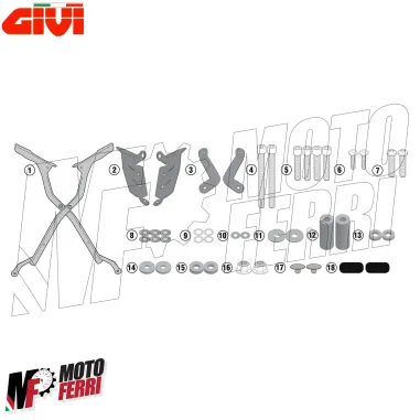 MF4873 - Staffe per Piastra Bauletto Givi Yamaha MT-07 mod 2014/2024