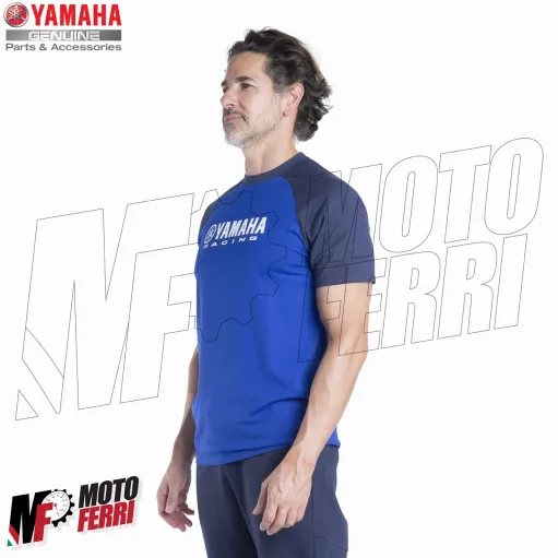 MF5799 Maglia T-Shirt Paddock Blu Uomo Originale Yamaha Racing maglietta