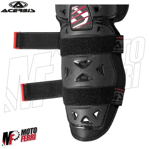 MF5881 Ginocchiere Acerbis Profile 2 Nero Rosso Moto Cross Enduro Trial Adulto