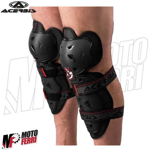 MF5881 Ginocchiere Acerbis Profile 2 Nero Rosso Moto Cross Enduro Trial Adulto