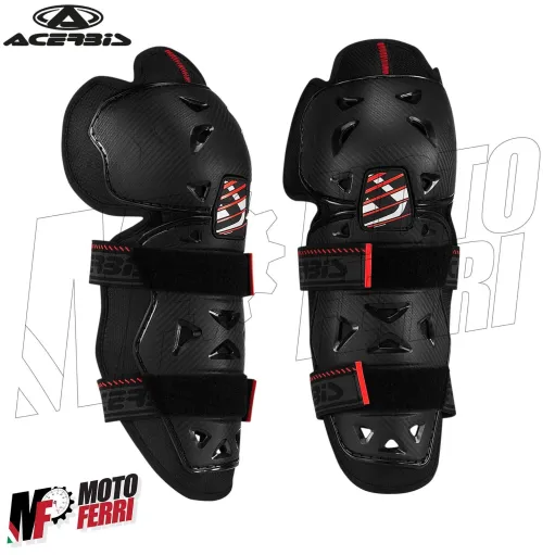 MF5881 Ginocchiere Acerbis Profile 2 Nero Rosso Moto Cross Enduro Trial Adulto
