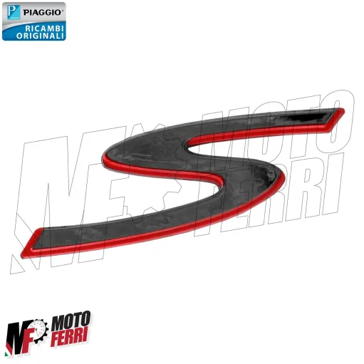 MF5924 Targhetta Adesivo S Scudo Anteriore Originale Vespa GTS 300 Super Sport