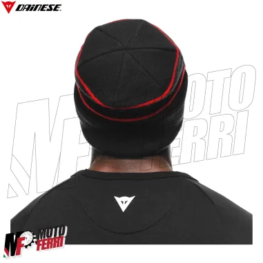 MF596X - Cappello di Lana Dainese Cuff Beanie B04 Nero/Rosso by New Era