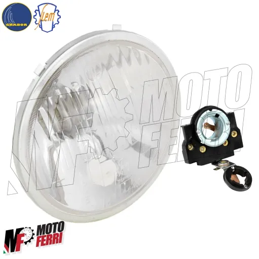 MF0756 Faro Fanale Anteriore In Vetro Siem Vespa 125 ET3 Primavera Portalampada