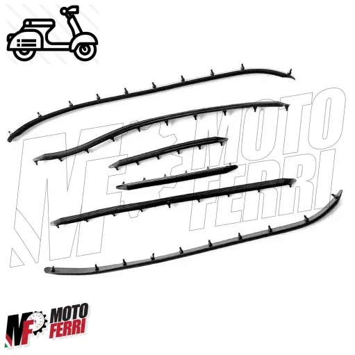 MF0564 SERIE KIT STRISCE GOMMA PROFILI LISTELLI PEDANA VESPA 50 R L N DAL 1966