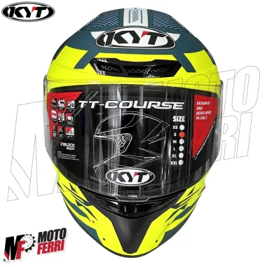 MF6016 Casco Integrale KYT TT Course Fuselage Matt Yellow Verde / Giallo