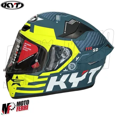 MF6016 Casco Integrale KYT TT Course Fuselage Matt Yellow Verde / Giallo