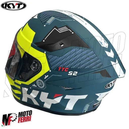 MF6016 Casco Integrale KYT TT Course Fuselage Matt Yellow Verde / Giallo
