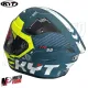 MF6016 Casco Integrale KYT TT Course Fuselage Matt Yellow Verde / Giallo
