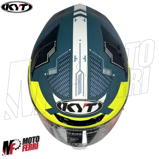 MF6016 Casco Integrale KYT TT Course Fuselage Matt Yellow Verde / Giallo
