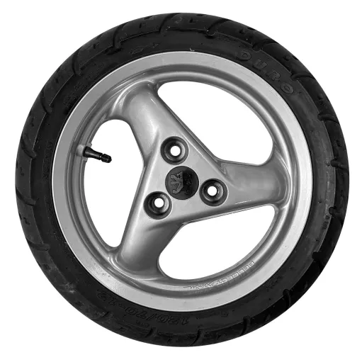 MF6036 - Cerchio Anteriore Argento + Gomma Originale Peugeot Speedfight 100