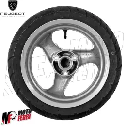MF6036 - Cerchio Anteriore Argento + Gomma Originale Peugeot Speedfight 100 2