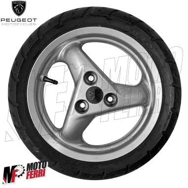 MF6036 - Cerchio Anteriore Argento + Gomma Originale Peugeot Speedfight 100