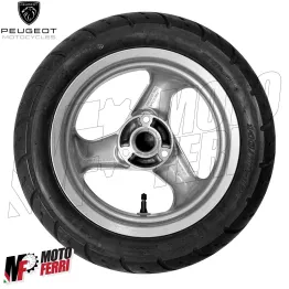MF6037 - Cerchio Posteriore Argento + Gomma Originale Peugeot Speedfight 100 2