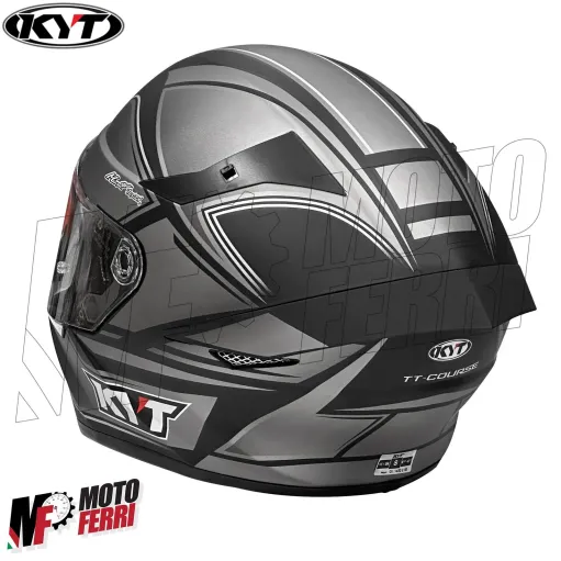 MF6044 Casco Integrale KYT TT Course Tourist Matt Cool Grey Grigio / Nero Opaco