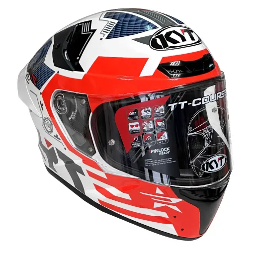 MF6045 Casco Integrale KYT TT Course Fuselange Red Rosso / Bianco / Blu