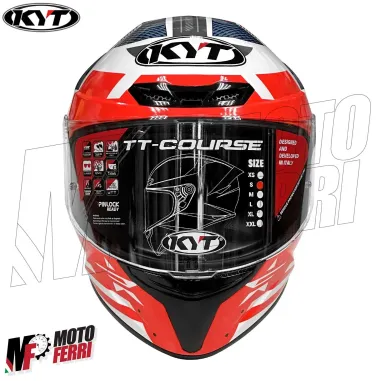 MF6045 Casco Integrale KYT TT Course Fuselange Red Rosso / Bianco / Blu