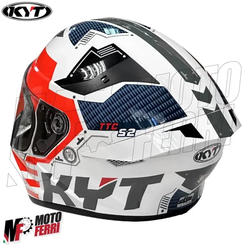 MF6045 Casco Integrale KYT TT Course Fuselange Red Rosso / Bianco / Blu