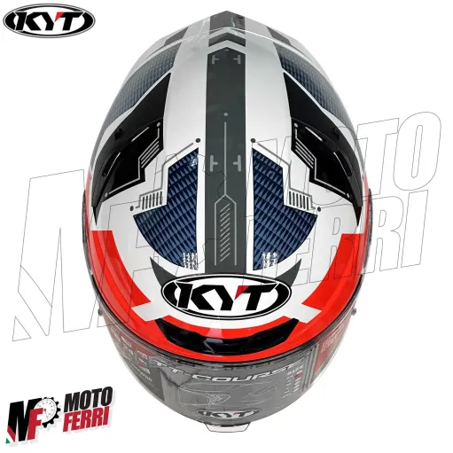 MF6045 Casco Integrale KYT TT Course Fuselange Red Rosso / Bianco / Blu