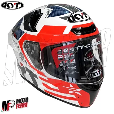 MF6045 Casco Integrale KYT TT Course Fuselange Red Rosso / Bianco / Blu