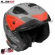 MF6067 Casco con Maschera LS2 Drifter Devor OF606 Grigio Rosso Nero Opaco