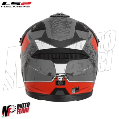 MF6067 Casco con Maschera LS2 Drifter Devor OF606 Grigio Rosso Nero Opaco