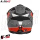 MF6067 Casco con Maschera LS2 Drifter Devor OF606 Grigio Rosso Nero Opaco
