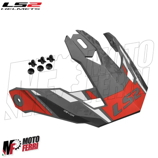 MF6067 Casco con Maschera LS2 Drifter Devor OF606 Grigio Rosso Nero Opaco