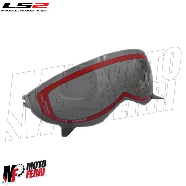 MF6067 Casco con Maschera LS2 Drifter Devor OF606 Grigio Rosso Nero Opaco
