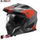 MF6067 Casco con Maschera LS2 Drifter Devor OF606 Grigio Rosso Nero Opaco