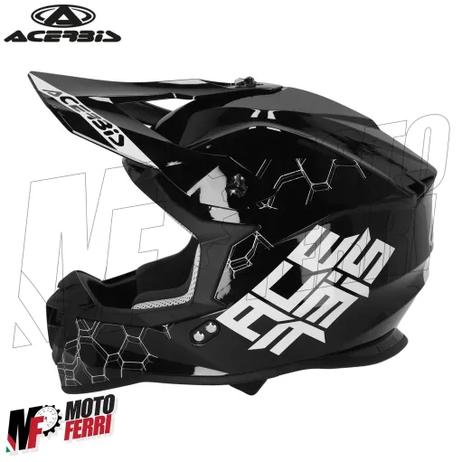 MF6070 Casco Acerbis Linear 22.06 Moto Cross Enduro Motard Bianco / Nero Lucido