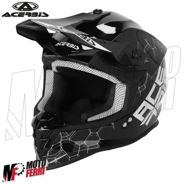 MF6070 Casco Acerbis Linear 22.06 Moto Cross Enduro Motard Bianco / Nero Lucido