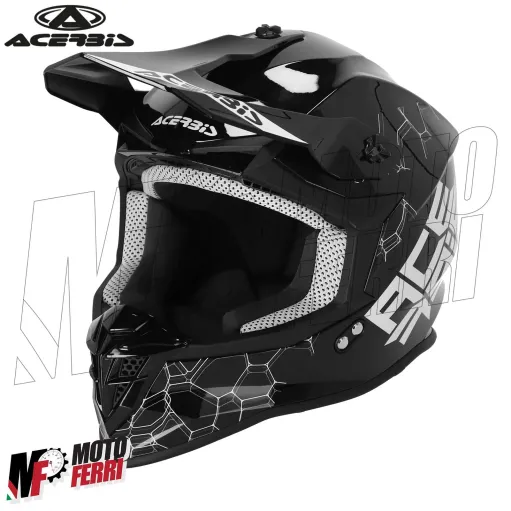 MF6070 Casco Acerbis Linear 22.06 Moto Cross Enduro Motard Bianco / Nero Lucido