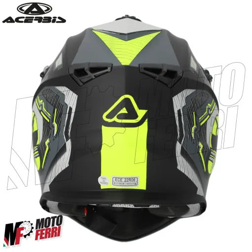 MF6071 Casco Acerbis Linear Moto Cross Enduro Motard Nero / Giallo Fluo Opaco