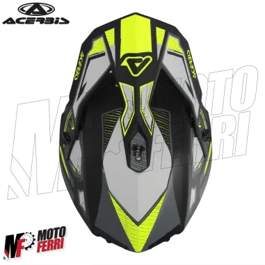 MF6071 Casco Acerbis Linear Moto Cross Enduro Motard Nero / Giallo Fluo Opaco