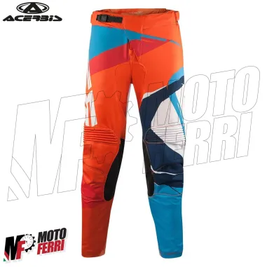 MF6114 - Pantaloni Moto Cross Enduro Acerbis Stormchaser MX Arancio Fluo / Blu