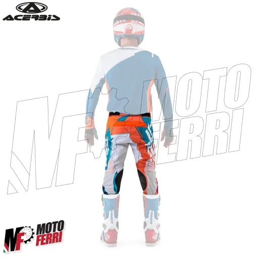 MF6114 - Pantaloni Moto Cross Enduro Acerbis Stormchaser MX Arancio Fluo / Blu