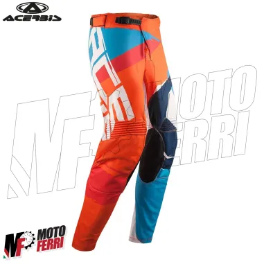 MF6114 - Pantaloni Moto Cross Enduro Acerbis Stormchaser MX Arancio Fluo / Blu