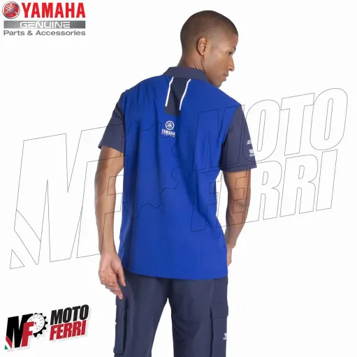 MF6120 Polo Paddock Blu da Uomo Originale Yamaha Racing