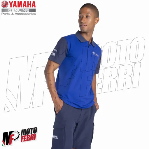 MF6120 Polo Paddock Blu da Uomo Originale Yamaha Racing